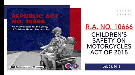 ra 10666|Republic Act 10666: Children’s Safety on Motorcycles Act .